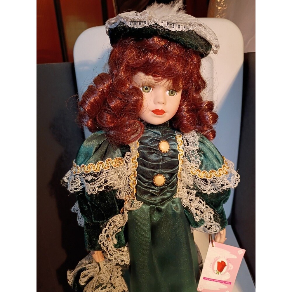 Gloria Victorian Doll Rose Collection 1997 Limited Edition Porcelain Doll Green